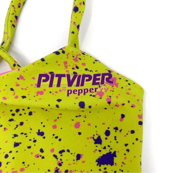 PIT VIPER x PEPPER Bikini Swimsuit Pink Neon Yellow S - Picture 3 of 6